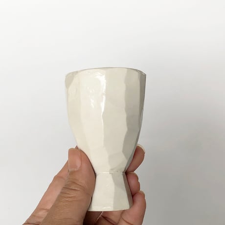 河村岳志 足つきぐい呑み 白 2セット〈新品〉