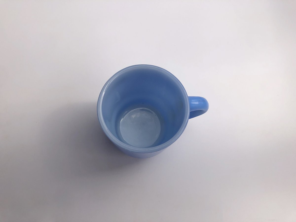 ファイヤーキング ミルクガラスマグ 水色〈古物〉 | 器屋 HAKOBE