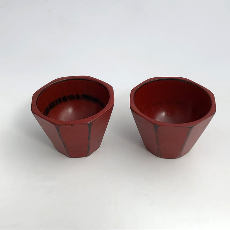 紀州漆器 根来塗 ミニ 八角鉢 2セット〈新品〉 | 器屋 HAKOBE
