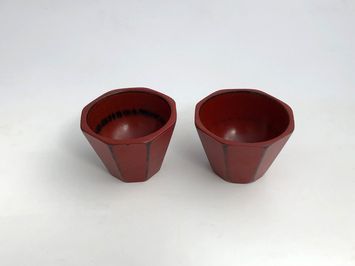 紀州漆器 根来塗 ミニ 八角鉢 2セット〈新品〉 | 器屋 HAKOBE
