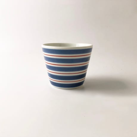 砥部焼 梅山窯 そば猪口 （小）呉須巻赤線〈新品〉
