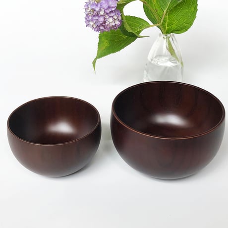 紀州漆器 丸型ボール鉢 こげ茶〈新品〉