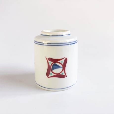 砥部焼 梅山窯 切立湯呑 赤ペン〈新品〉