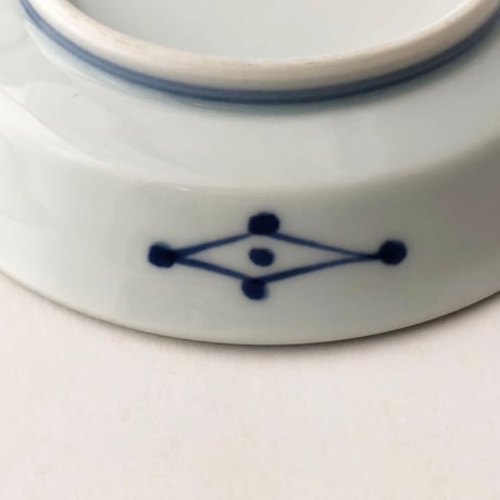 有田焼 青花 江戸紋 渕上り4寸皿〈新品〉