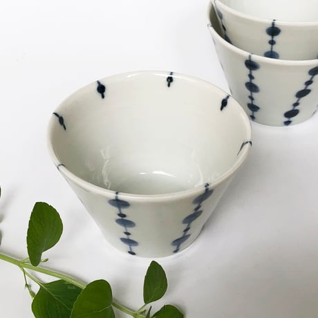 九谷焼 九谷青窯 蕎麦猪口 水玉繋ぎ〈新品〉