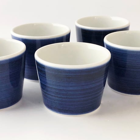 砥部焼 梅山窯 そば猪口 （小の小）呉須巻〈新品〉