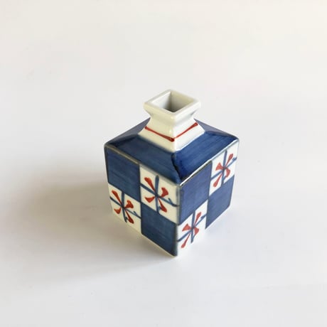 砥部焼 梅山窯 ミニ輪立て（小）市松〈新品〉