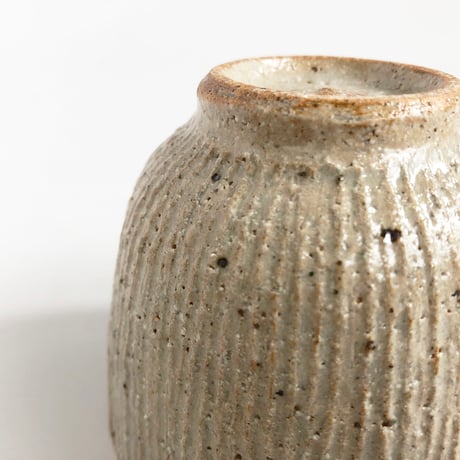 伊賀焼 長谷園 灰釉千筋 湯呑〈新品〉