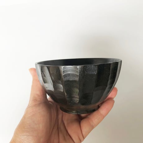 紀州漆器 汁椀  鉢型 段々彫 黒〈新品〉