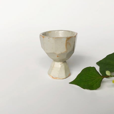 河村岳志 足つきお猪口 淡灰〈新品〉