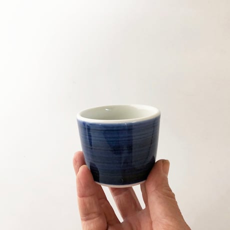 砥部焼 梅山窯 そば猪口 （小の小）呉須巻〈新品〉