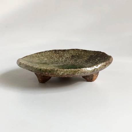 伊賀焼 忠央窯 秋野宏和 足つき小皿 〈新品〉