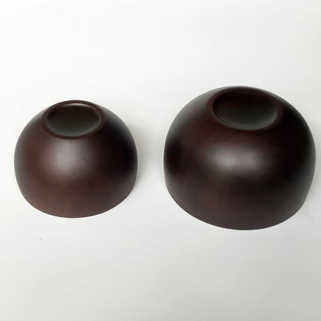 紀州漆器 丸型ボール鉢 こげ茶〈新品〉