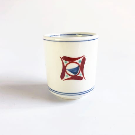砥部焼 梅山窯 切立湯呑 赤ペン〈新品〉