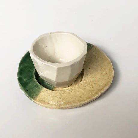 河村岳志 陶茶托 ツートンカラー〈新品〉
