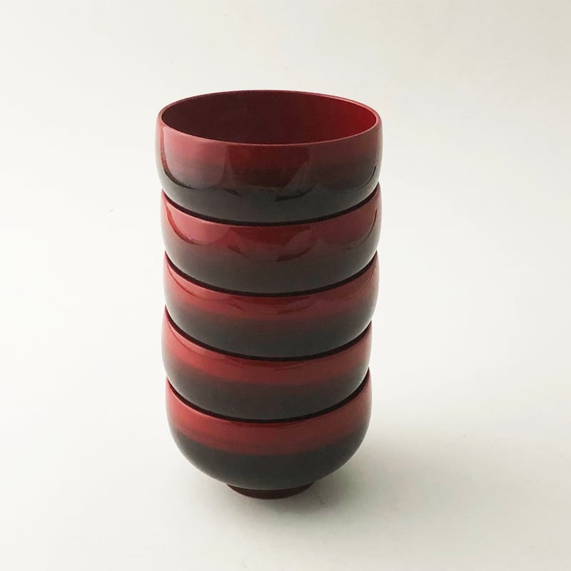 越前塗 ぼかし 春秋汁椀 5セット〈新古品〉 | 器屋 HAKOBE