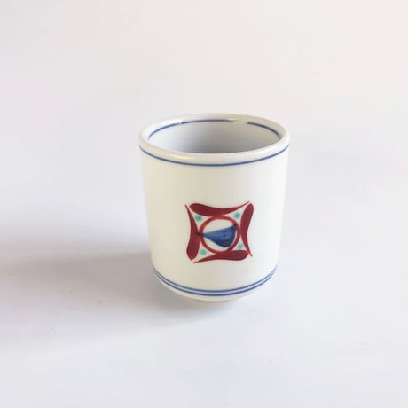 砥部焼 梅山窯 切立湯呑 赤ペン〈新品〉