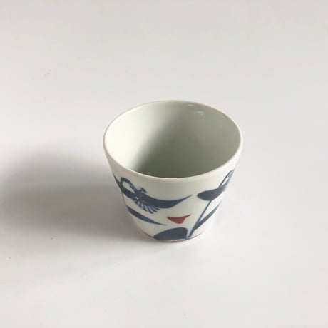 砥部焼 梅山窯 そば猪口 （小）露草〈新品〉