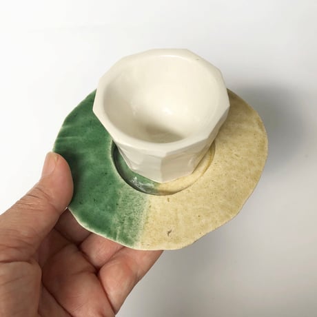 河村岳志 陶茶托 ツートンカラー〈新品〉