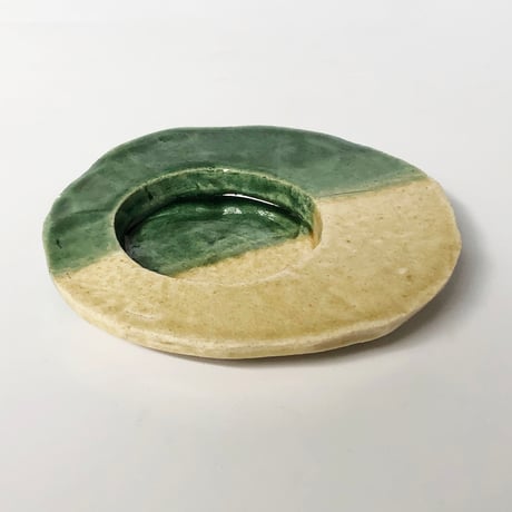 河村岳志 陶茶托 ツートンカラー〈新品〉