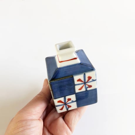 砥部焼 梅山窯 ミニ輪立て（小）市松〈新品〉