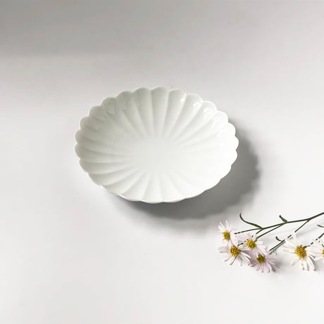 有田焼 其泉 白磁 菊割 銘々皿〈新品〉
