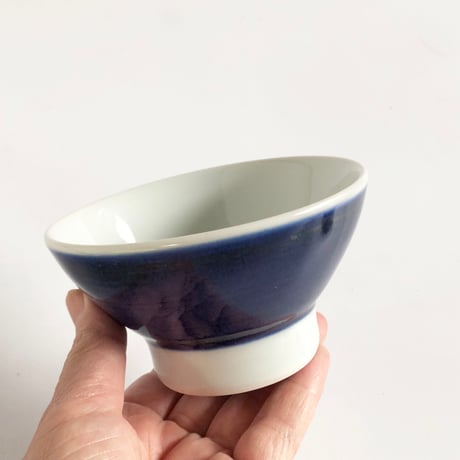 砥部焼 梅山窯 飯碗 くらわんか 呉須巻〈新品〉