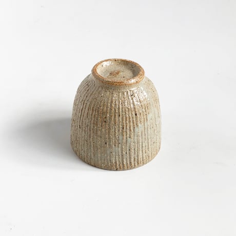 伊賀焼 長谷園 灰釉千筋 湯呑〈新品〉