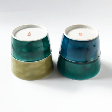 九谷焼 マルヨネ 陶芸窯 和陶房 カップ 色釉〈新品〉