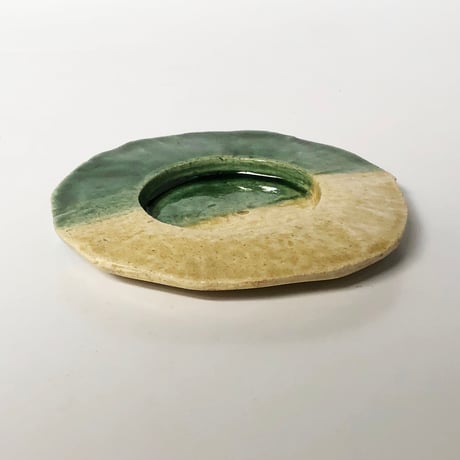 河村岳志 陶茶托 ツートンカラー〈新品〉