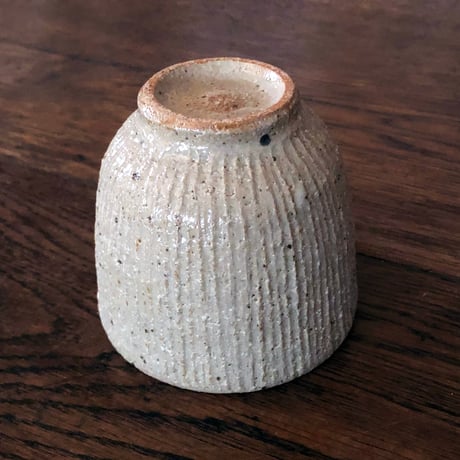 伊賀焼 長谷園 灰釉千筋 湯呑〈新品〉
