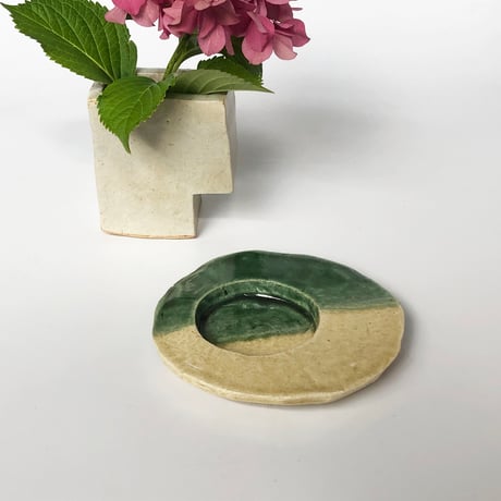 河村岳志 陶茶托 ツートンカラー〈新品〉