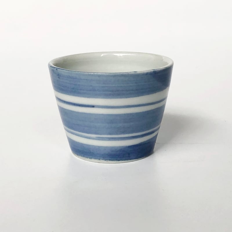 九谷焼 九谷青窯 豆猪口 筋入り濃コマ〈新品〉 | 器屋 HAKOBE