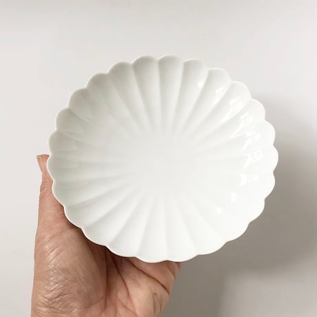 有田焼 其泉 白磁 菊割 銘々皿〈新品〉