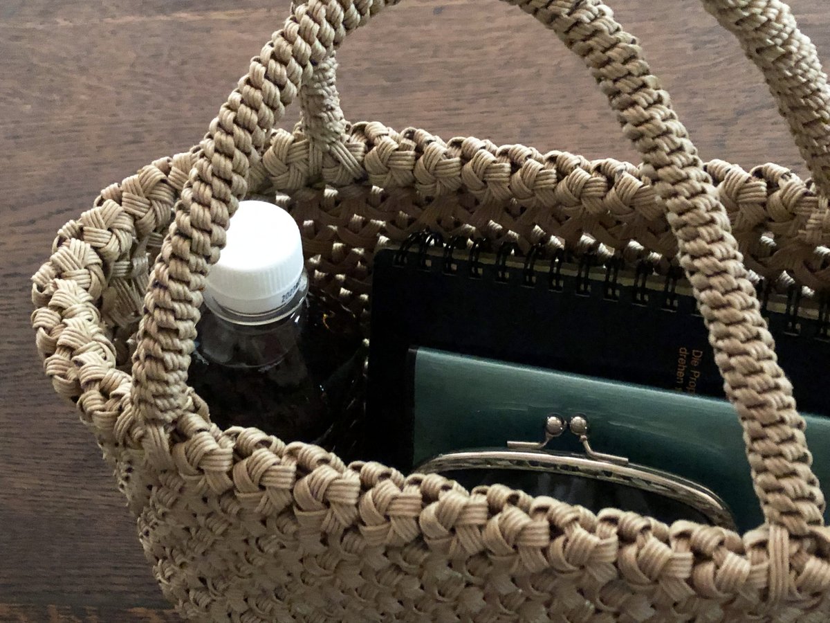 花結び編みのかごバッグ（4本幅）ナチュラル〈新品〉 | 器屋 HAKOBE