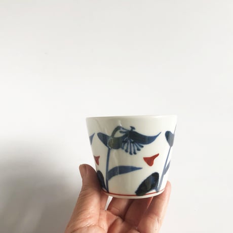 砥部焼 梅山窯 そば猪口 （小）露草〈新品〉