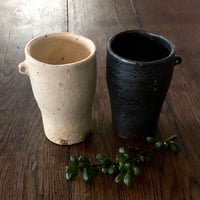 鈴木史恵 チビ耳ぐい呑み 白黒セット〈新品〉