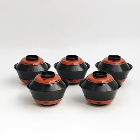 蓋付き汁椀 5セット〈新品〉