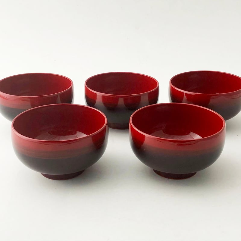 越前塗 ぼかし 春秋汁椀 5セット〈新古品〉 | 器屋 HAKOBE