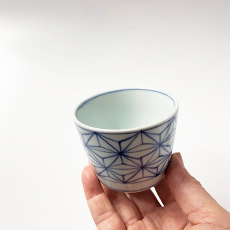有田焼 青花 麻の葉そば猪口〈新品〉