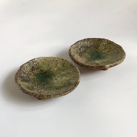 伊賀焼 忠央窯 秋野宏和 足つき小皿 〈新品〉