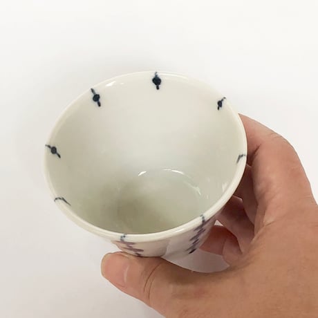 九谷焼 九谷青窯 蕎麦猪口 水玉繋ぎ〈新品〉