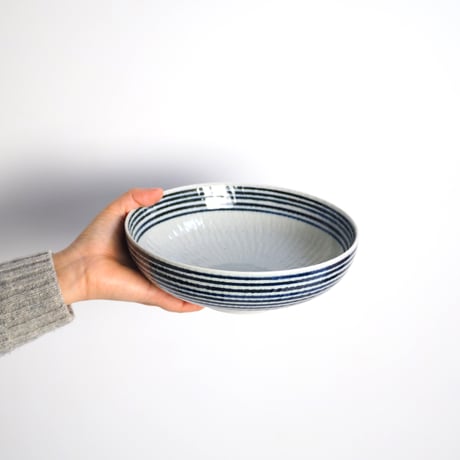 波佐見焼 藍駒 大鉢〈新品〉