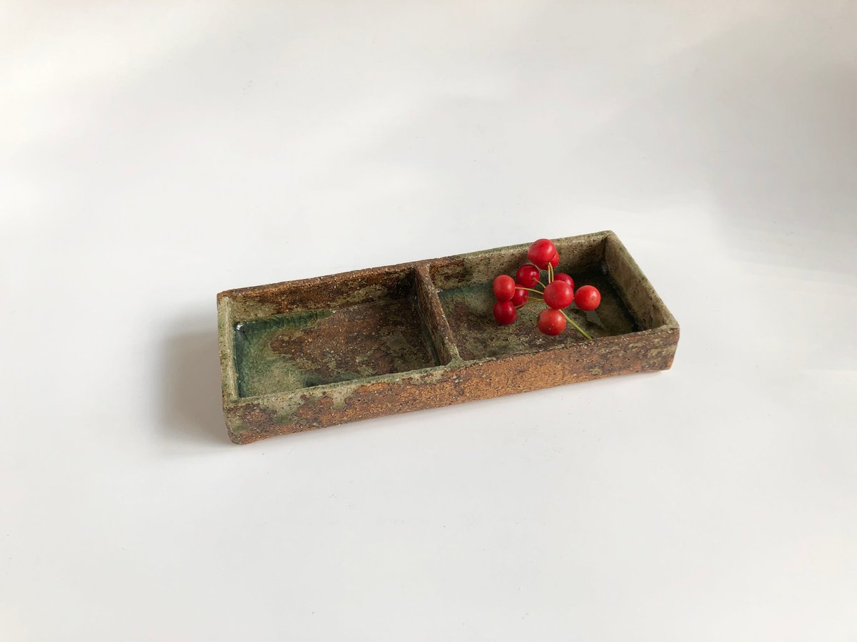 伊賀焼 忠央窯 秋野宏和 長角仕切皿 〈新品〉 | 器屋 HAKOBE