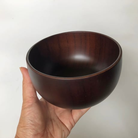 紀州漆器 丸型ボール鉢 こげ茶〈新品〉