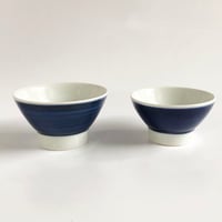 砥部焼 梅山窯 飯碗 くらわんか 呉須巻〈新品〉
