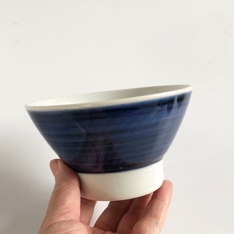 砥部焼 梅山窯 飯碗 くらわんか 呉須巻〈新品〉