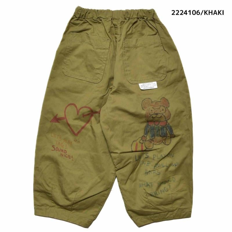 needleworks ギャバ落書きタックワイドパンツ | ふたばNagasaki