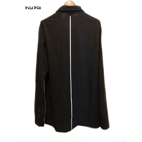 KMRii ・ケムリ・ Splash Cotton  Ramie Shirt・黒シャツ