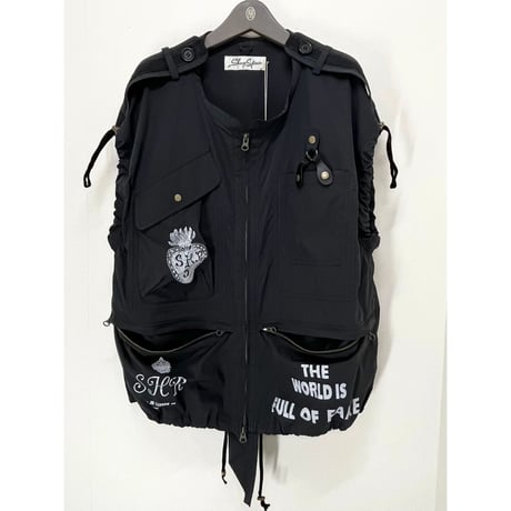 Share Spirit・PEACE NO FAKE・前ファス・マルチベスト・ブラック・size M